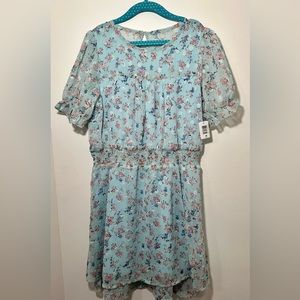 kidpik Girls Dress -  SHIMMER FLORAL BLOUSON DRESS - NWT - Size 10